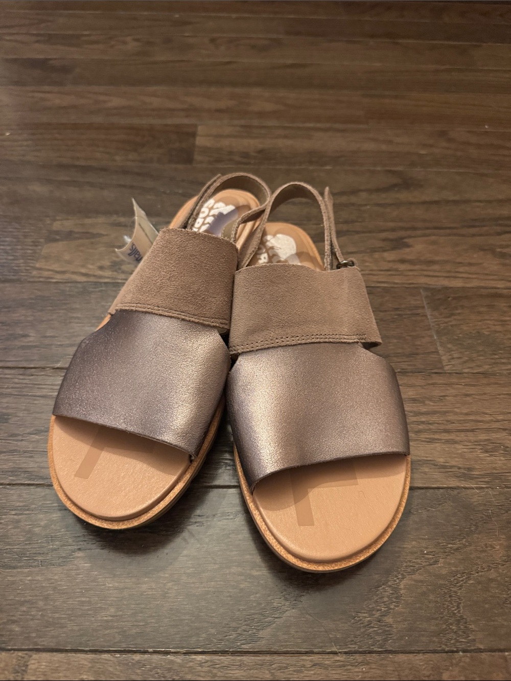Sorel - Metallic Taupe Slingback Sandals